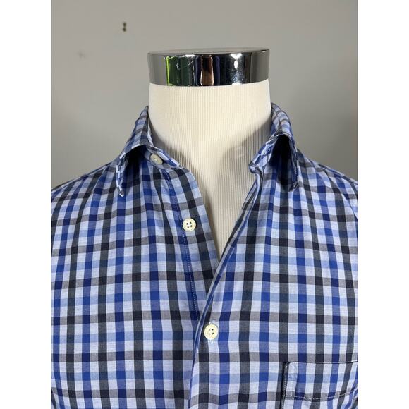 Gitman Bros Made in USA Blue Check Shirt L/S size Medium - Picture 3 of 8
